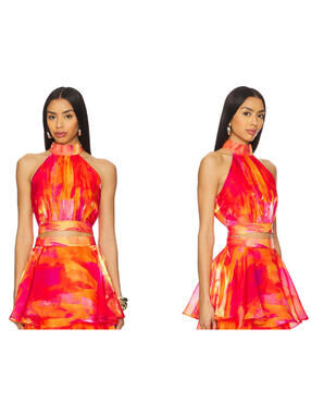 YAURA NEW YAURA Faari Crop Top Orange Top size US Medium $150msrp